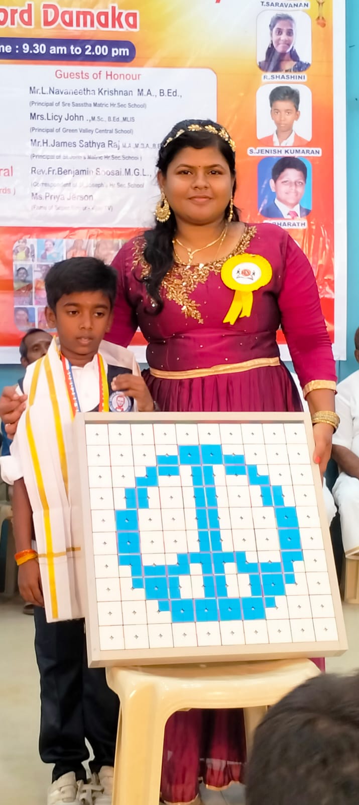 World record by arranging 100 number of 2*2 Rubik's Cube in  the formation of World Peace Logo in least time.